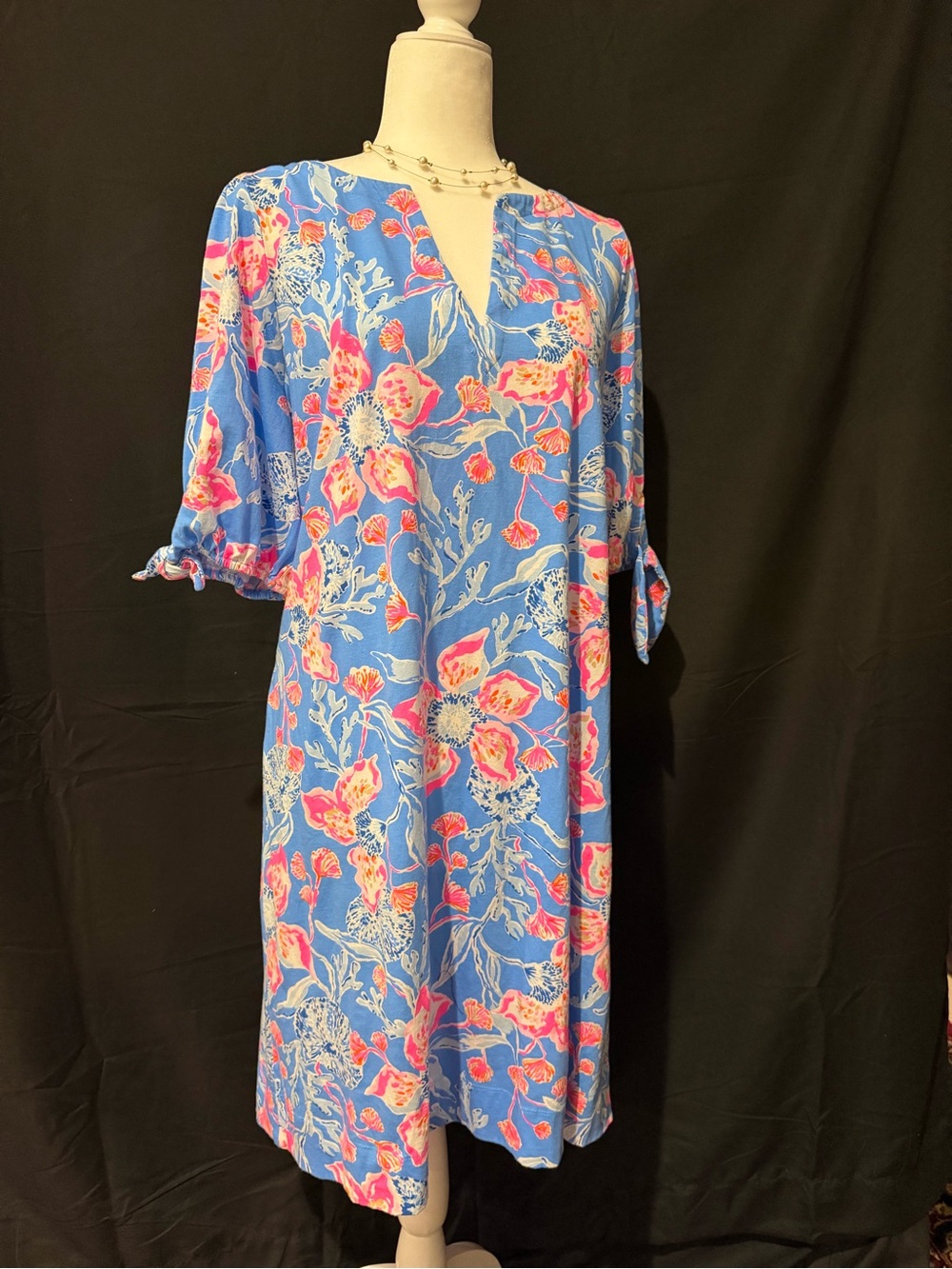 Lilly Pulitzer - Easley T-shirt Blue Dress in Multi Bahamian Rhapsody print